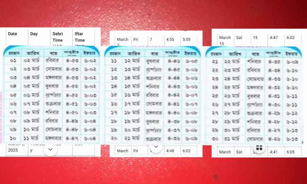 ramadan calendar 2025 chittagong